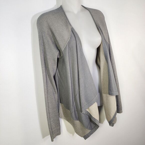 Cabi Cardigan Sweater Womens Size Medium Open Front Waterfall Pocket Sage 5132 - Picture 4 of 9